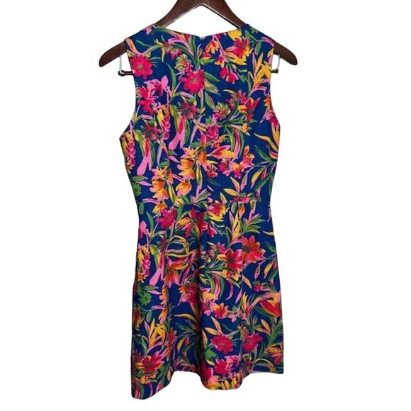 J. Crew Tropical Floral Vibrant Colorful Sleeveless Sheath Dress Women's Size 6 - Picture 2 of 6